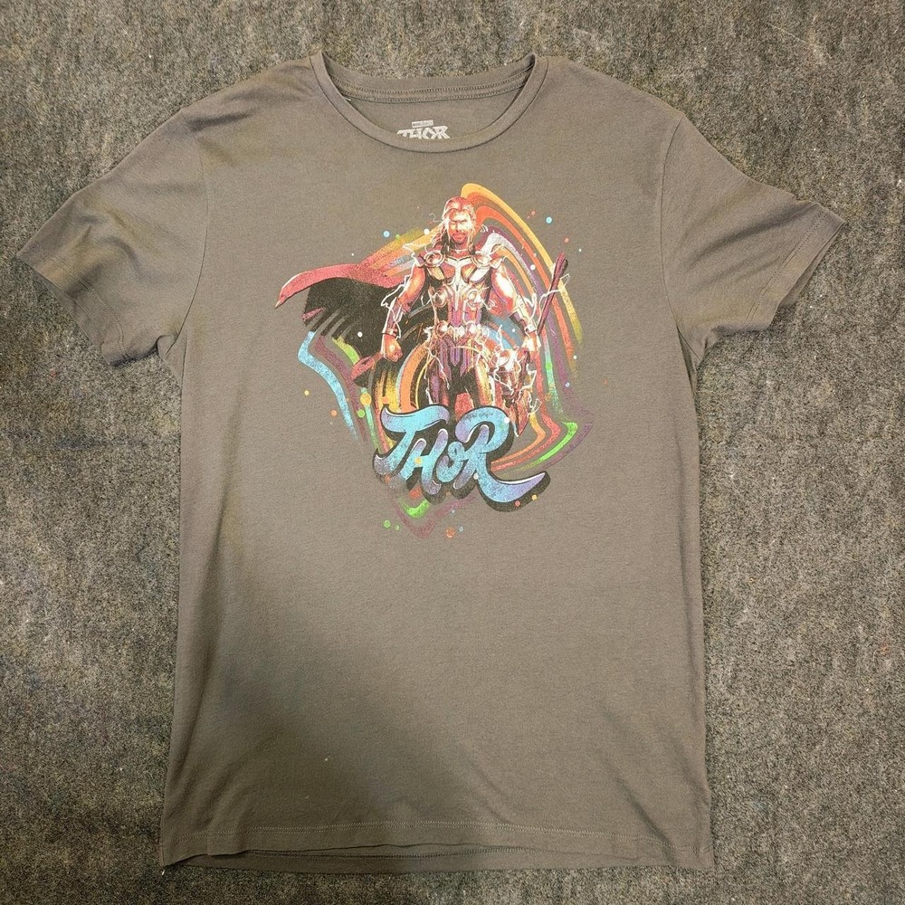 Marvel Studios Thor Love and Thunder Mens Graphic T-Shirt Gray Small
